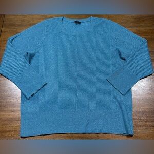 Talbots Plus Size 2X Blue Ribbed Sparkly Sweater